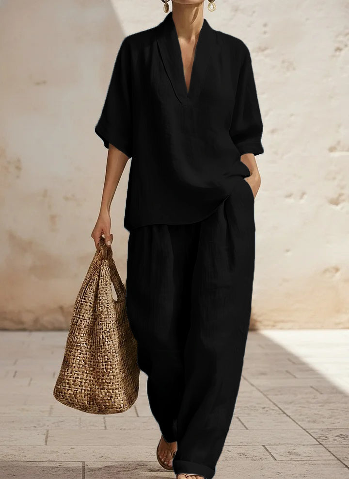 ⏰ LAST DAY SAVE 50% 💥Women's Casual And Cozy Minimalist Linen Two-piece Set