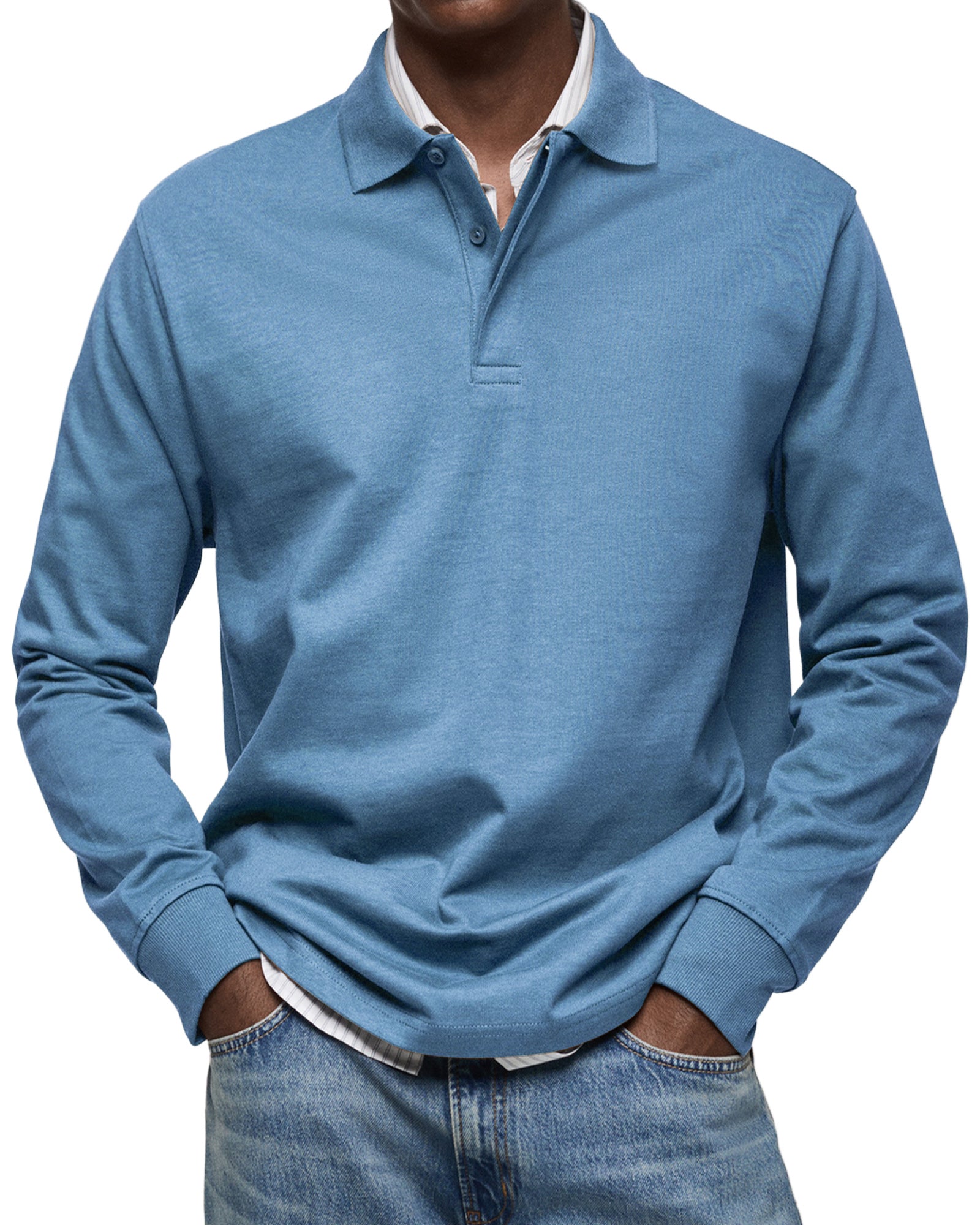 CLEARANCE SALE🔥 Men's Everyday Comfort Lapel Button Casual Long Sleeve POLO Shirt