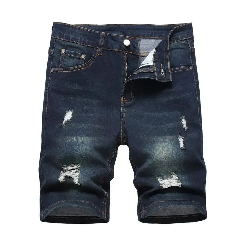 🔥Spring Fresh Sale 🎁Men's Ripped Denim Shorts, Stretch, Distressed Street Style