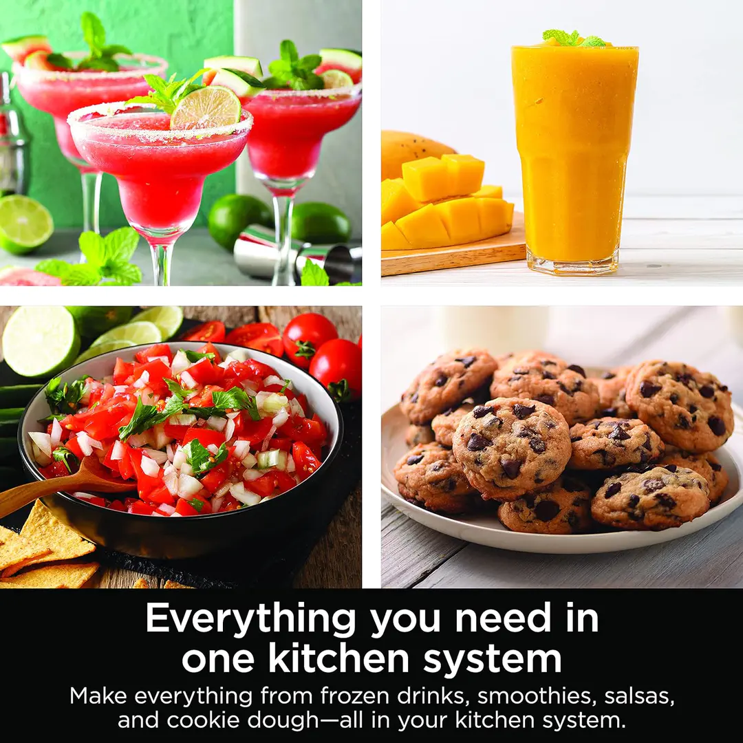 BL770 Mega Kitchen System, 1500W, 4 Functions for Smoothies, Processing, Dough, Drinks & More, with 72 Blender Pitcher, 64 Processor Bowl, (2) 16-oz. to-Go, with 2 Nutri Cups + Lids