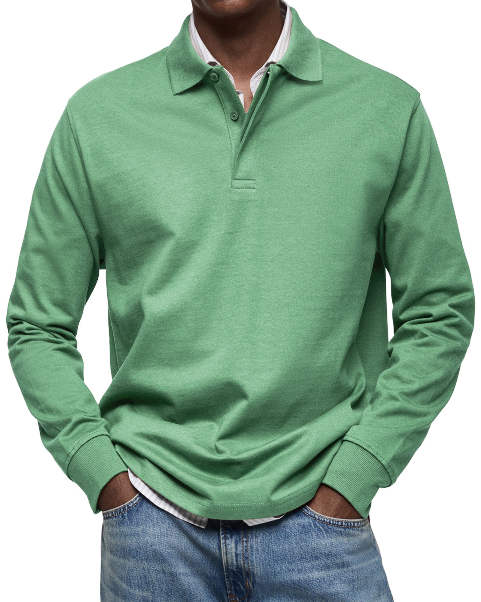 CLEARANCE SALE🔥 Men's Everyday Comfort Lapel Button Casual Long Sleeve POLO Shirt