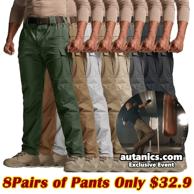 ❤️Men's Flex Stretch Tactical Pants, Water Resistant Ripstop Cargo Pant