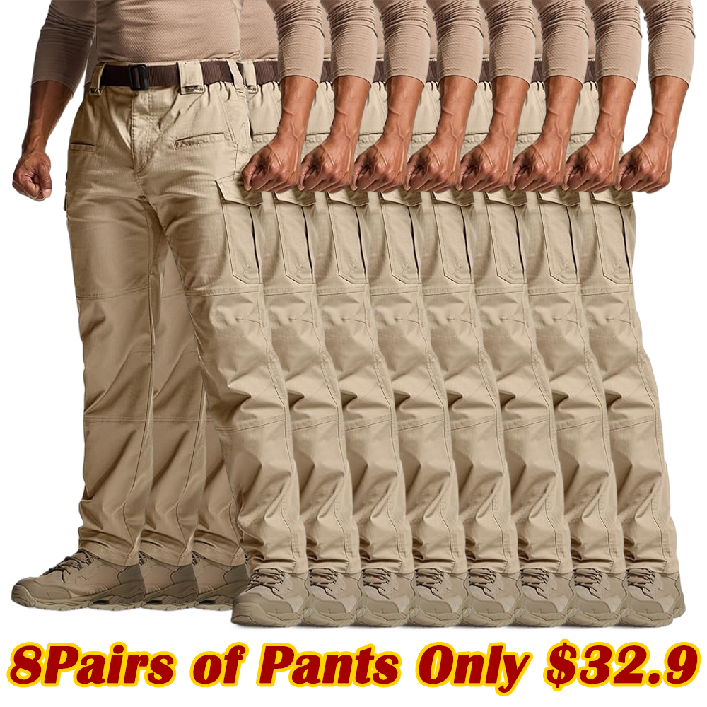 ❤️Men's Flex Stretch Tactical Pants, Water Resistant Ripstop Cargo Pant