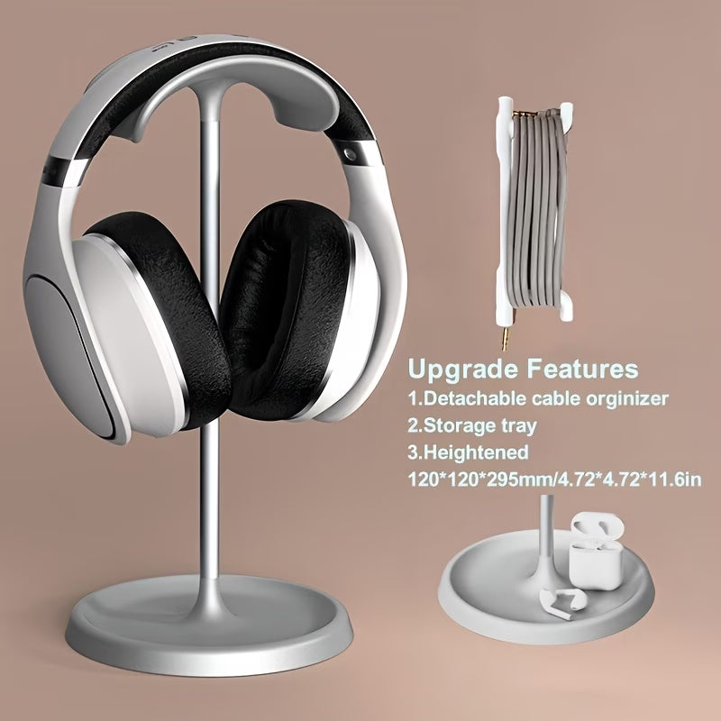 Stand Headset Holder Earphone Stand With Aluminum Supporting Bar Flexible Headrest ABS Solid Base For All Headphones Size