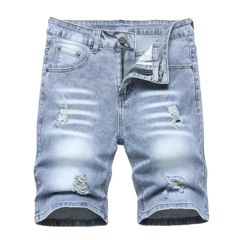 🔥Spring Fresh Sale 🎁Men's Ripped Denim Shorts, Stretch, Distressed Street Style