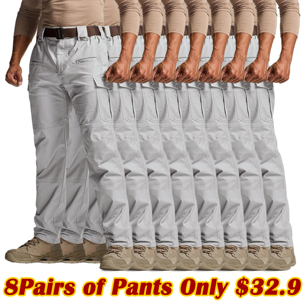 ❤️Men's Flex Stretch Tactical Pants, Water Resistant Ripstop Cargo Pant