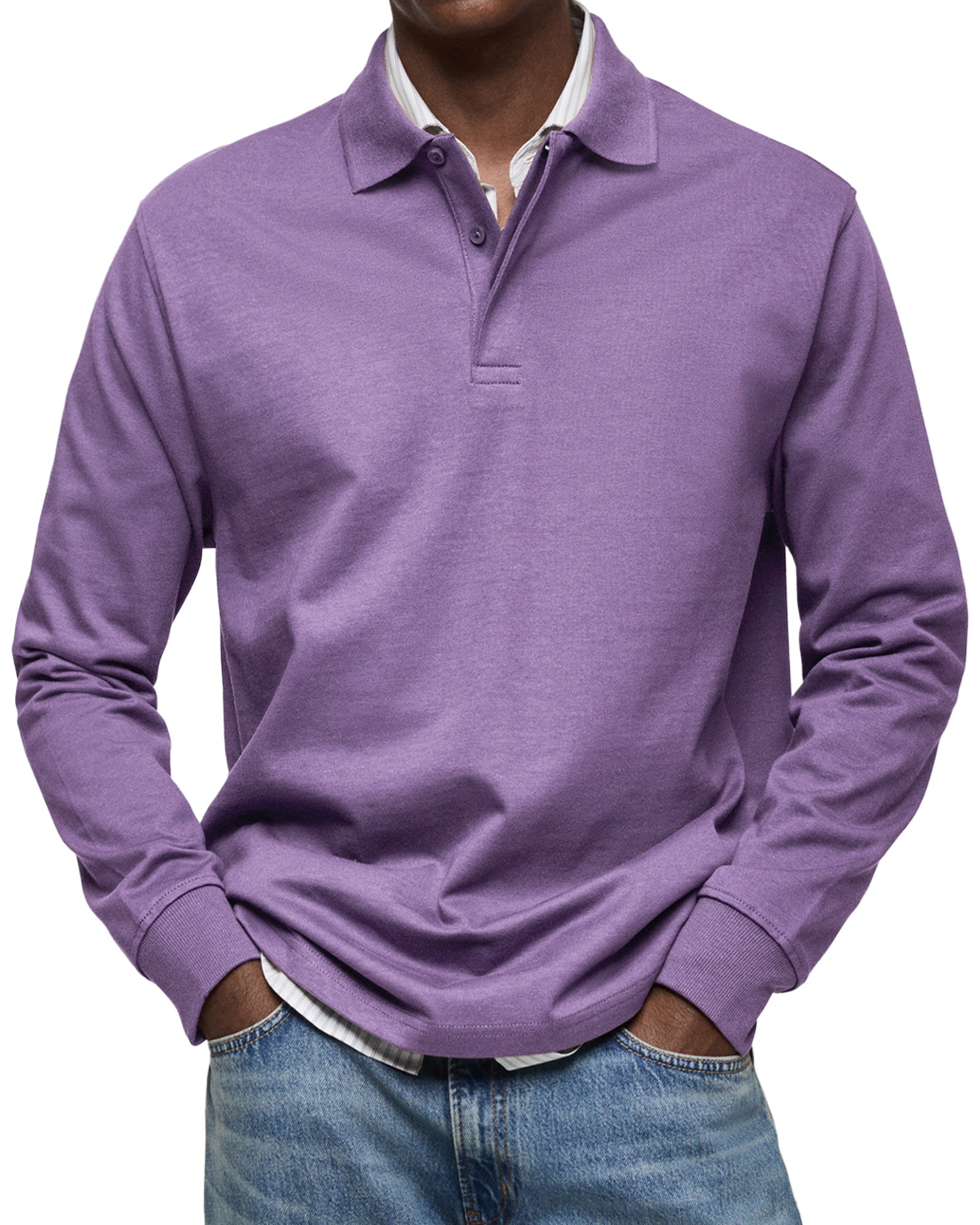 CLEARANCE SALE🔥 Men's Everyday Comfort Lapel Button Casual Long Sleeve POLO Shirt
