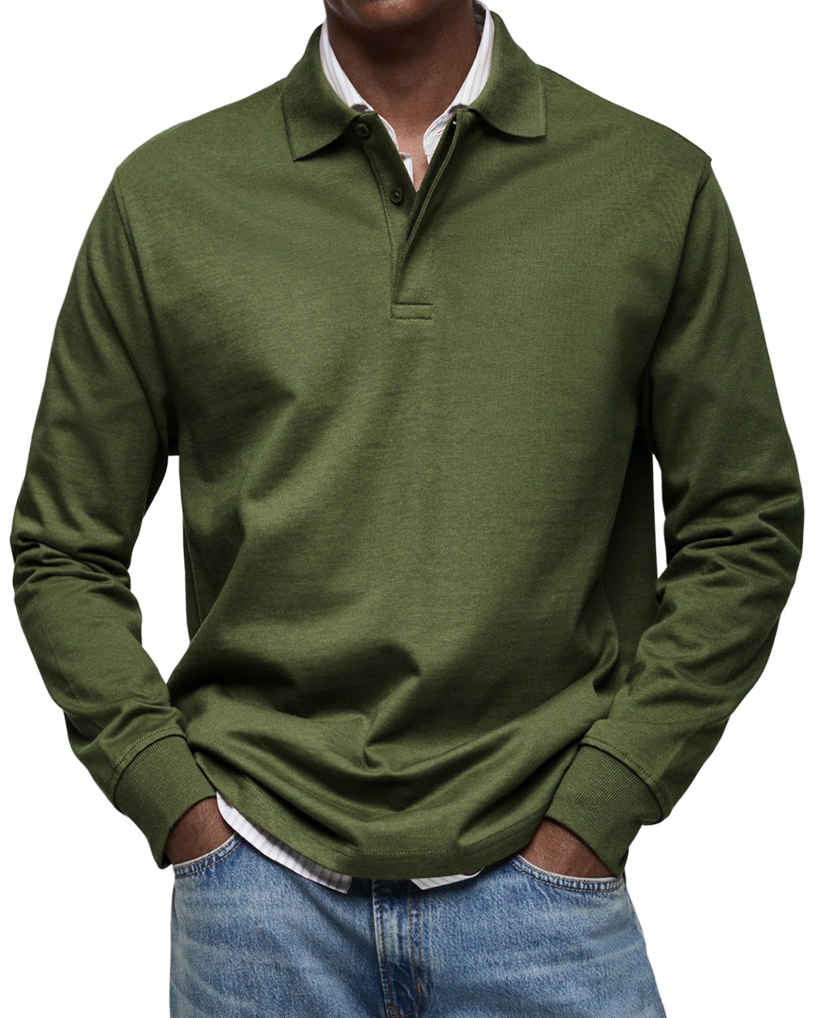 CLEARANCE SALE🔥 Men's Everyday Comfort Lapel Button Casual Long Sleeve POLO Shirt