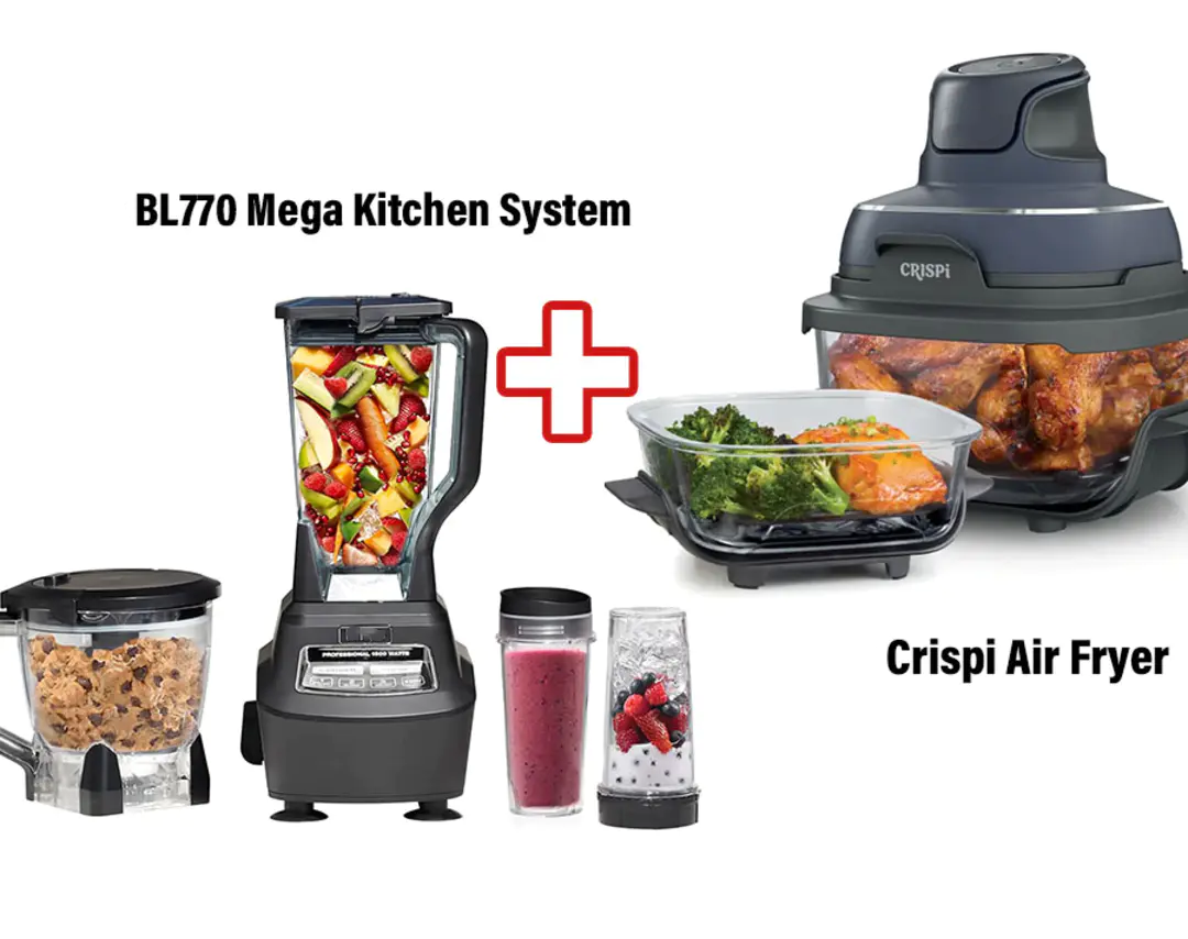 BL770 Mega Kitchen System, 1500W, 4 Functions for Smoothies, Processing, Dough, Drinks & More, with 72 Blender Pitcher, 64 Processor Bowl, (2) 16-oz. to-Go, with 2 Nutri Cups + Lids