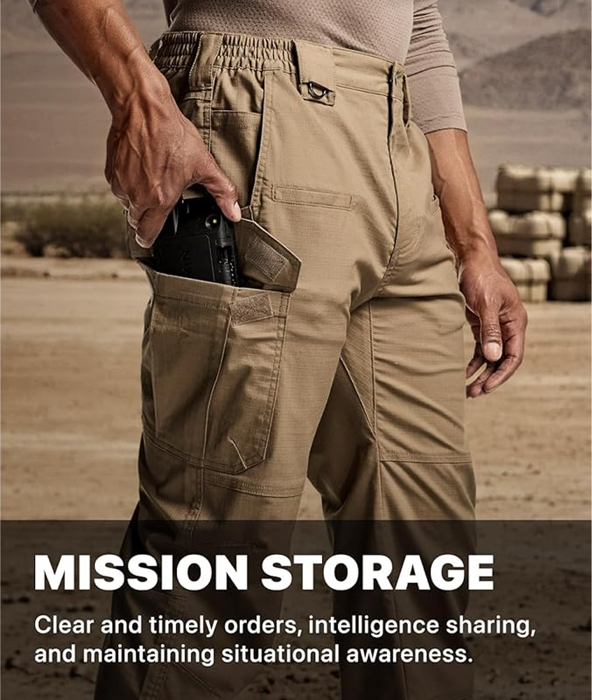 🎁Men's Flex Stretch Tactical Pants, Water Resistant Ripstop Cargo Pants