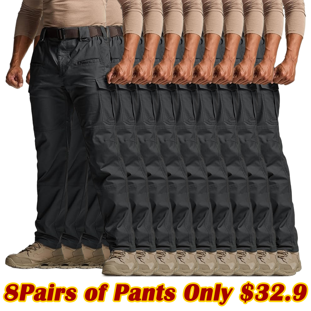 ❤️Men's Flex Stretch Tactical Pants, Water Resistant Ripstop Cargo Pant